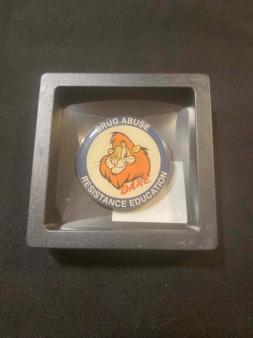 ⭐️ DARE Lion Logo Round Pin – Blue and Orange